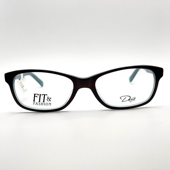 Dea Fatheadz DE-02030 Donya Eyeglass Frames Cat Eye Choc Brown Blue 56-18-140 - Picture 1 of 11